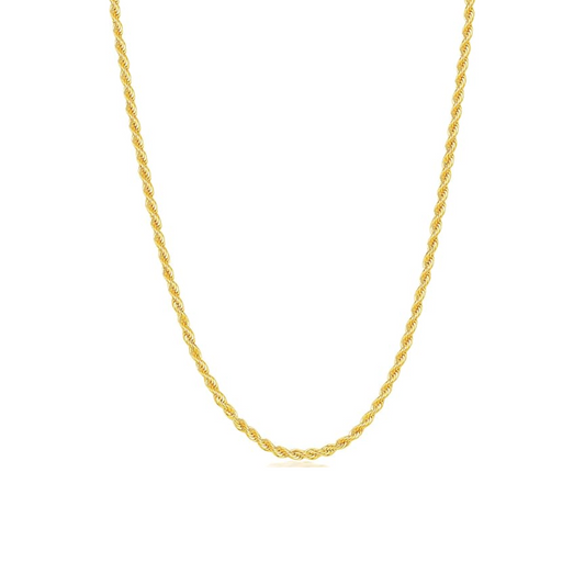 Collar clásico tipo cuerda de acero inoxidable color dorado