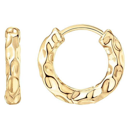 Aretes de aro tipo arracada de acero inoxidable chapados en oro 18 k
