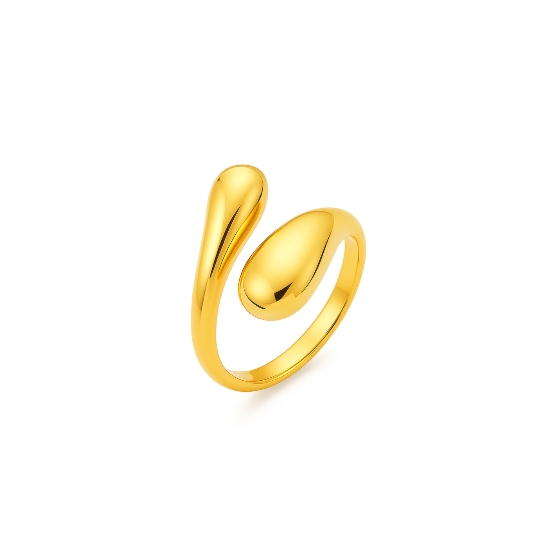 Anillo Cúpula Dorado Ajustable – Estilo Clásico con Brillo Moderno en acero inoxidable chapado en oro 18k - 6