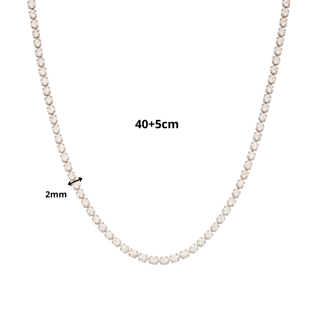 Set de collar y pulsera dorados con circonitas cúbicas en acero inoxidable