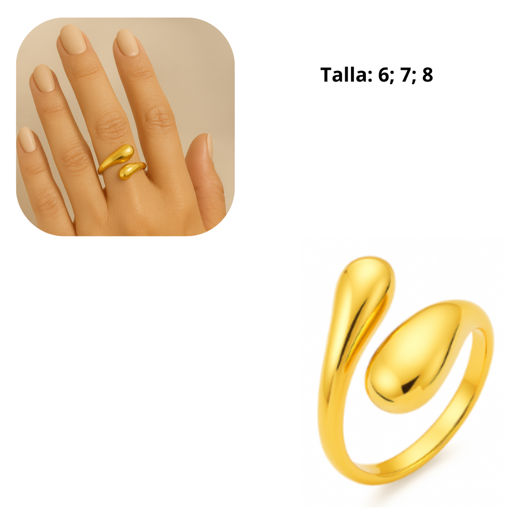 Anillo Cúpula Dorado Ajustable – Estilo Clásico con Brillo Moderno en acero inoxidable chapado en oro 18k